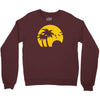 beach silhouette birds sand sunset Crewneck Sweatshirt