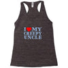 i heart my creepy uncle Racerback Tank