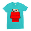 snoopy parody pug w Ladies Fitted T-Shirt