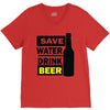 save water drink beer (2) V-Neck Tee