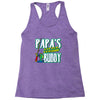 papa's little fishin buddy Racerback Tank