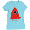 red blue shark Ladies Fitted T-Shirt