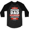 proud dad son 3/4 Sleeve Shirt