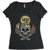 summer skull Women's Triblend Scoop T-shirt