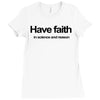 have faith in science and reason t shirt medium funny atheism religion Ladies Fitted T-Shirt