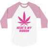 Support Breast Cancer Awareness With A Pink Cannabis Leaf 3/4 Sleeve Shirt