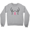 breast with pink ribbon Crewneck Sweatshirt