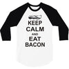 keep calm and eat bacon t shirt funny parody meat tee food pig hog bre 3/4 Sleeve Shirt