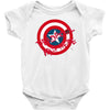 deadpool was here (captain america) Baby Bodysuit