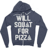 will squat for pizza Zipper Hoodie