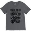 Don't Be Jealous I Know My Wife Is Smokin' Hot but She Can't Help It V-Neck Tee