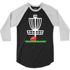 disc golf frisbee leaning on target basket innova 3/4 Sleeve Shirt