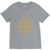 kings are born in june V-Neck Tee