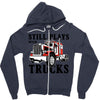 still plays with trucks family matching Zipper Hoodie