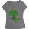 Cute Dinosaur Women's Triblend Scoop T-shirt