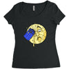 time travel to the moon Women's Triblend Scoop T-shirt