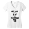 grey alien Women's V-Neck T-Shirt