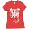 pregnant skeleton baby costume halloween maternity ninja ladies Ladies Fitted T-Shirt
