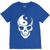 yin yang skull V-Neck Tee