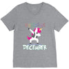 Born Unicorns-Born December V-Neck Tee