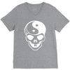 yin yang skull (2) V-Neck Tee