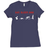 eat, sleep &amp; train triathlon sports, gym, athletic Ladies Fitted T-Shirt