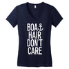boat hair don't care Women's V-Neck T-Shirt