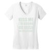 kiss me i'm drunk or irish Women's V-Neck T-Shirt