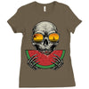 watermelon skull Ladies Fitted T-Shirt