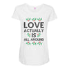 Love Actually Is All Around Ugly Christmas for light Maternity Scoop Neck T-shirt