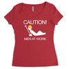 caution men at work Women's Triblend Scoop T-shirt