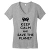 save the planet Women's V-Neck T-Shirt