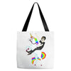 unicorn and human best friends Tote Bags