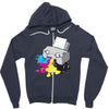 puker printer Zipper Hoodie