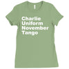 charlie uniform november tango Ladies Fitted T-Shirt