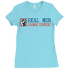 real maen change diaper Ladies Fitted T-Shirt