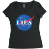 lies nasa logo Women's Triblend Scoop T-shirt