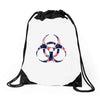 floral hazard Drawstring Bags