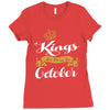 kings are born in october Ladies Fitted T-Shirt