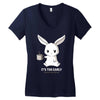 too early (black) Women's V-Neck T-Shirt