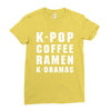 k pop coffee ramen k dramas Ladies Fitted T-Shirt
