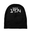 made in 1974 birthday celebration funny retro Baby Beanies