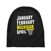 January February Michigan April - March Madness Basketball Baby Beanies