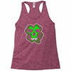 celtic green clover skull patch, irish biker patches Racerback Tank
