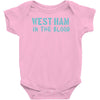 west ham in the blood retro style new Baby Onesie