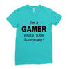 gamer baseball Ladies Fitted T-Shirt