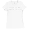 black is my happy colour ringer Ladies Fitted T-Shirt
