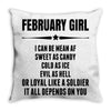 Super February Girl Throw Pillow