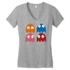 cool retro 80s pacman ghosts video games Women's V-Neck T-Shirt