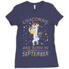 Unicorns are born in September Ladies Fitted T-Shirt